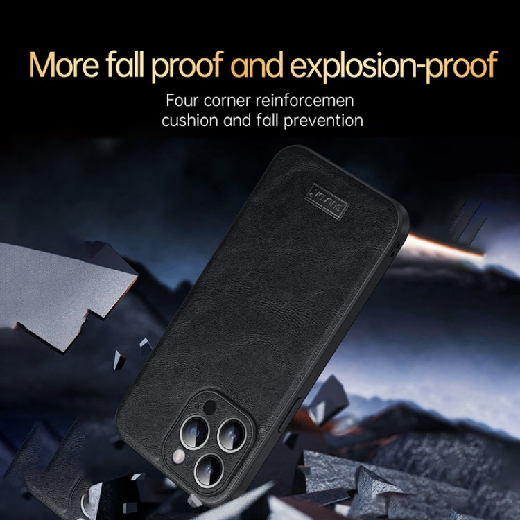 For iPhone 16 Pro SULADA Shockproof TPU Hybrid Handmade Leather Phone Case(Black) - iPhone 16 Pro Cases by SULADA | Online Shopping South Africa | PMC Jewellery | Buy Now Pay Later Mobicred