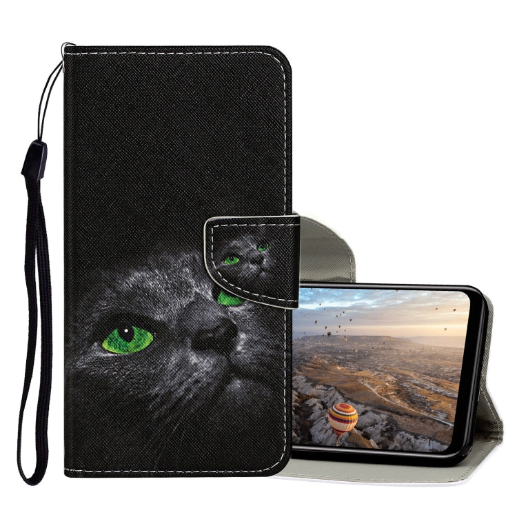 For Huawei Honor 9X Lite Colored Drawing Pattern Horizontal Flip Leather Case with Holder & Card Slots & Wallet(Black Cat) - Honor Cases by PMC TechLife | Online Shopping South Africa | PMC TechLife | Buy Now Pay Later Mobicred