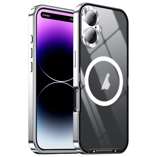 For iPhone 16 Frosted MagSafe Magnetic Metal Phone Case(Black) - iPhone 16 Cases by PMC Jewellery | Online Shopping South Africa | PMC Jewellery | Buy Now Pay Later Mobicred