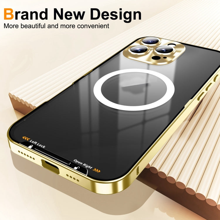 For iPhone 16 Pro Frosted MagSafe Magnetic Metal Phone Case(Gold) - iPhone 16 Pro Cases by PMC Jewellery | Online Shopping South Africa | PMC Jewellery | Buy Now Pay Later Mobicred