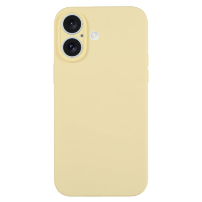 For iPhone 16 Pure Color Liquid Silicone Fine Pore Phone Case(Creamy Yellow) - iPhone 16 Cases by PMC Jewellery | Online Shopping South Africa | PMC Jewellery | Buy Now Pay Later Mobicred