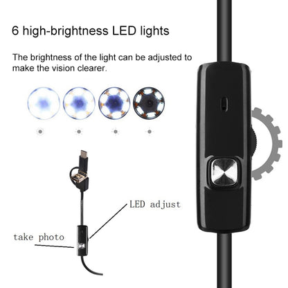 AN100 3 in 1 IP67 Waterproof USB-C / Type-C + Micro USB + USB HD Endoscope Snake Tube Inspection Camera for Parts of OTG Function Android Mobile Phone, with 6 LEDs, Lens Diameter:5.5mm(Length: 10m) -  by PMC Jewellery | Online Shopping South Africa | PMC Jewellery | Buy Now Pay Later Mobicred