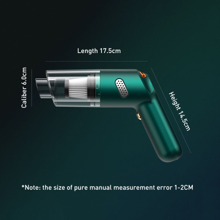 KBN-010 10000Pa Powerful Car Cordless Vacuum Cleaner Handheld Cleaning Tool, Spec:Deluxe Version(Dark Green) - Vacuum Cleaner by PMC Jewellery | Online Shopping South Africa | PMC Jewellery | Buy Now Pay Later Mobicred