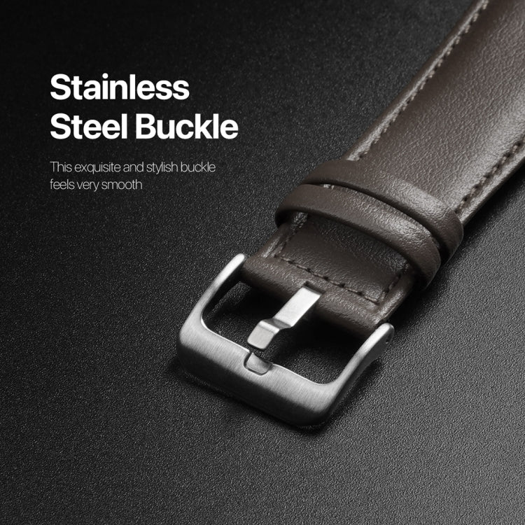 For Apple Watch SE 2023 40mm DUX DUCIS YS Series Genuine Leather Watch Band(Grey) - Watch Bands by DUX DUCIS | Online Shopping South Africa | PMC Jewellery | Buy Now Pay Later Mobicred