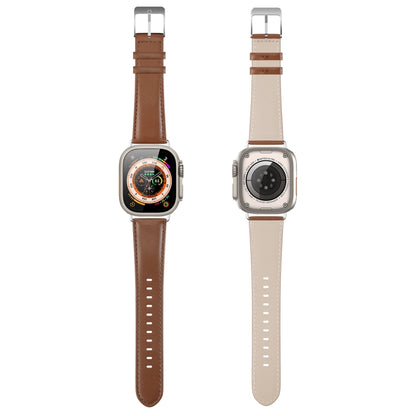 For Apple Watch Ultra 2 49mm DUX DUCIS YS Series Genuine Leather Watch Band(Brown) - Watch Bands by DUX DUCIS | Online Shopping South Africa | PMC Jewellery | Buy Now Pay Later Mobicred