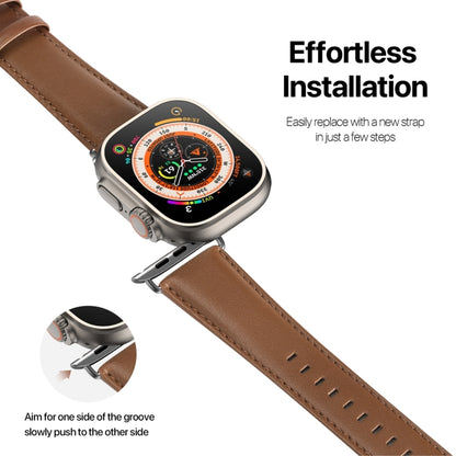 For Apple Watch Ultra 2 49mm DUX DUCIS YS Series Genuine Leather Watch Band(Brown) - Watch Bands by DUX DUCIS | Online Shopping South Africa | PMC Jewellery | Buy Now Pay Later Mobicred