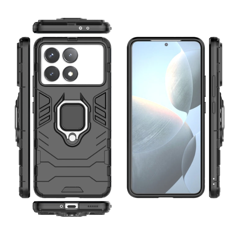 For Xiaomi Redmi K70 Shockproof PC + TPU Holder Phone Case(Black) - K70 Cases by PMC TechLife | Online Shopping South Africa | PMC TechLife