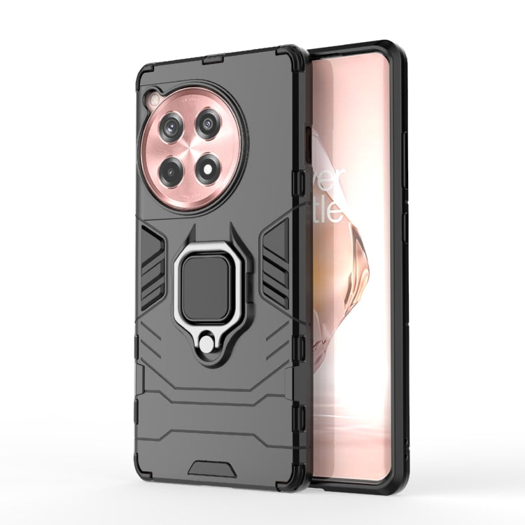 For OnePlus 12R / Ace 3 5G Shockproof PC + TPU Holder Phone Case(Black) - OnePlus Cases by PMC TechLife | Online Shopping South Africa | PMC TechLife