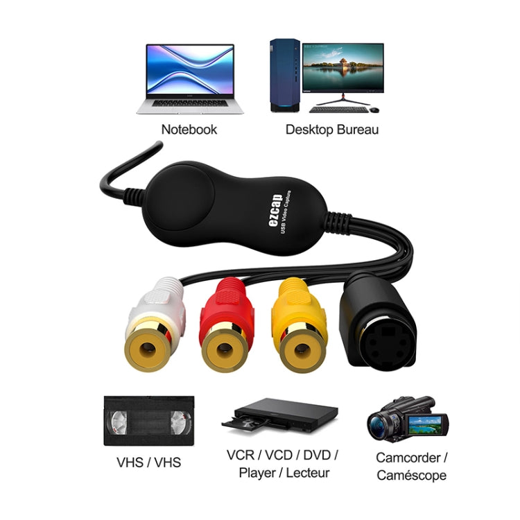 Ezcap 158A Driver-free USB2.0 UVC Video Capture Card - Video Capture Solutions by Ezcap | Online Shopping South Africa | PMC TechLife