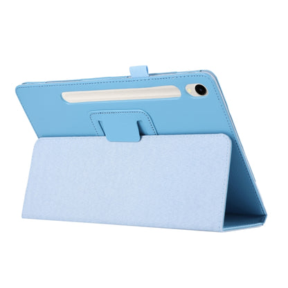 For Samsung Galaxy Tab S9 Litchi Texture Leather Tablet Case with Holder(Sky Blue) - Other Galaxy Tab PC by PMC Jewellery | Online Shopping South Africa | PMC Jewellery | Buy Now Pay Later Mobicred