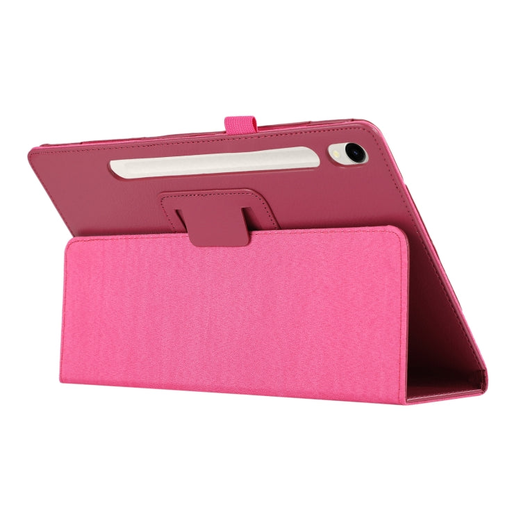 For Samsung Galaxy Tab S9 Ultra Litchi Texture Leather Tablet Case with Holder(Rose Red) - Other Galaxy Tab PC by PMC Jewellery | Online Shopping South Africa | PMC Jewellery | Buy Now Pay Later Mobicred