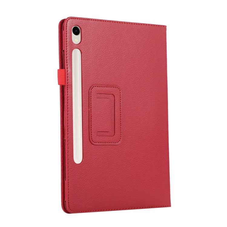 For Samsung Galaxy Tab S9 Ultra Litchi Texture Leather Tablet Case with Holder(Red) - Other Galaxy Tab PC by PMC Jewellery | Online Shopping South Africa | PMC Jewellery | Buy Now Pay Later Mobicred