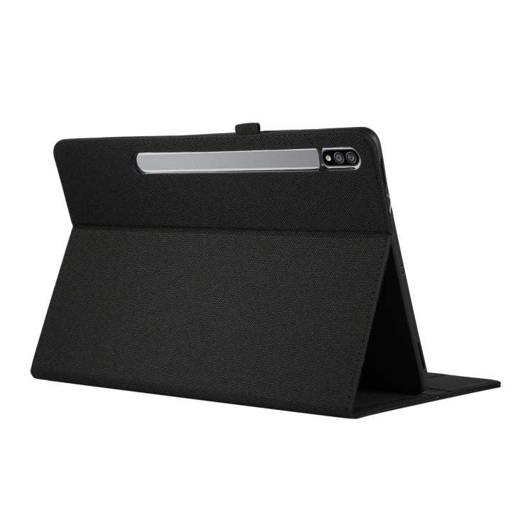 For Samsung Galaxy Tab S10 FE / S9 FE Fabric Texture Horizontal Flip Leather Tablet Case(Black) - Other Galaxy Tab PC by PMC Jewellery | Online Shopping South Africa | PMC Jewellery | Buy Now Pay Later Mobicred