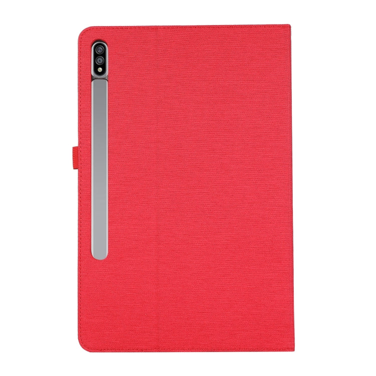 For Samsung Galaxy Tab S9 Horizontal Flip TPU + Fabric PU Leather Tablet Case(Red) - Galaxy Tab S9 Cases by PMC Jewellery | Online Shopping South Africa | PMC Jewellery | Buy Now Pay Later Mobicred