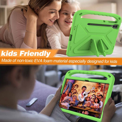 For Samsung Galaxy Tab S9+ Handle EVA Shockproof Tablet Case with Holder(Green) - Galaxy Tab S9+ Cases by PMC Jewellery | Online Shopping South Africa | PMC Jewellery | Buy Now Pay Later Mobicred