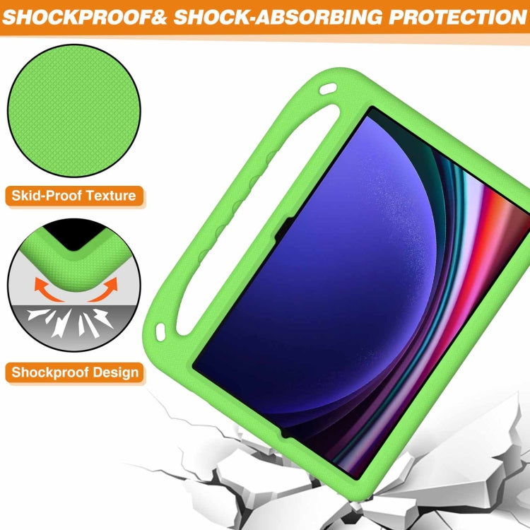 For Samsung Galaxy Tab S9+ Handle EVA Shockproof Tablet Case with Holder(Green) - Galaxy Tab S9+ Cases by PMC Jewellery | Online Shopping South Africa | PMC Jewellery | Buy Now Pay Later Mobicred