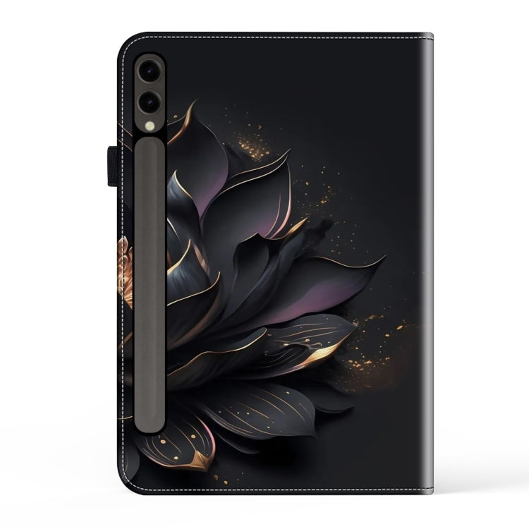 For Samsung Galaxy Tab S7+ / S8+ / S9+ Crystal Texture Painted Leather Tablet Case(Purple Lotus) - Galaxy Tab S9+ Cases by PMC Jewellery | Online Shopping South Africa | PMC Jewellery | Buy Now Pay Later Mobicred