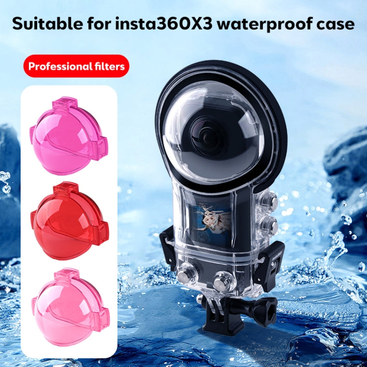 For Insta360 X3 Housing Diving Color Lens Filter(Red) - Len Accessories by PMC Jewellery | Online Shopping South Africa | PMC Jewellery | Buy Now Pay Later Mobicred
