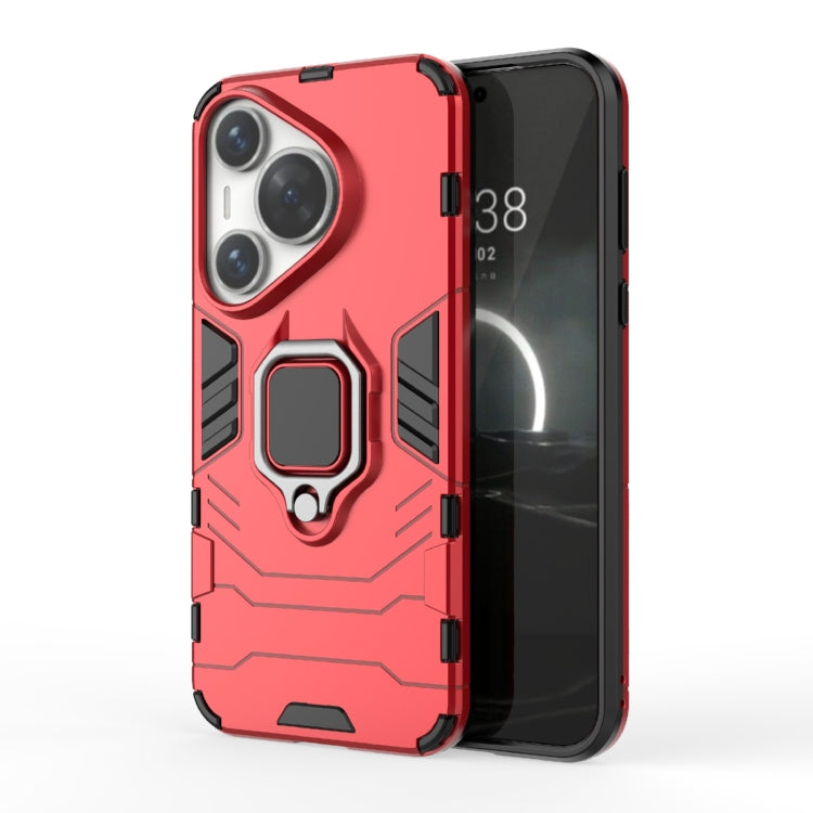 For Huawei Pura 70 Pro / Pura 70 Pro+ Shockproof PC + TPU Holder Phone Case(Red) - Huawei Cases by PMC Jewellery | Online Shopping South Africa | PMC Jewellery | Buy Now Pay Later Mobicred