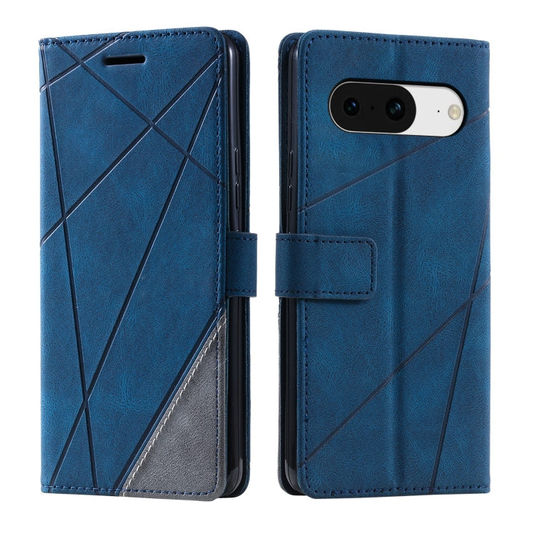 For Google Pixel 9 Skin Feel Splicing Leather Phone Case(Blue) - Google Cases by PMC Jewellery | Online Shopping South Africa | PMC Jewellery | Buy Now Pay Later Mobicred