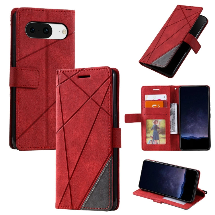 For Google Pixel 9 Skin Feel Splicing Leather Phone Case(Red) - Google Cases by PMC TechLife | Online Shopping South Africa | PMC TechLife | Buy Now Pay Later Mobicred