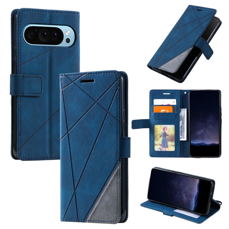 For Google Pixel 9 Pro Skin Feel Splicing Leather Phone Case(Blue) - Google Cases by PMC TechLife | Online Shopping South Africa | PMC TechLife | Buy Now Pay Later Mobicred