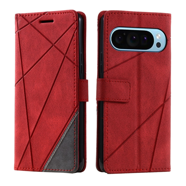 For Google Pixel 9 Pro Skin Feel Splicing Leather Phone Case(Red) - Google Cases by PMC TechLife | Online Shopping South Africa | PMC TechLife | Buy Now Pay Later Mobicred