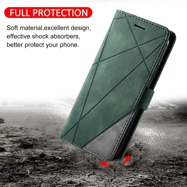 For Google Pixel 9 Pro Skin Feel Splicing Leather Phone Case(Green) - free shipping - PMC TechLife - Order now!