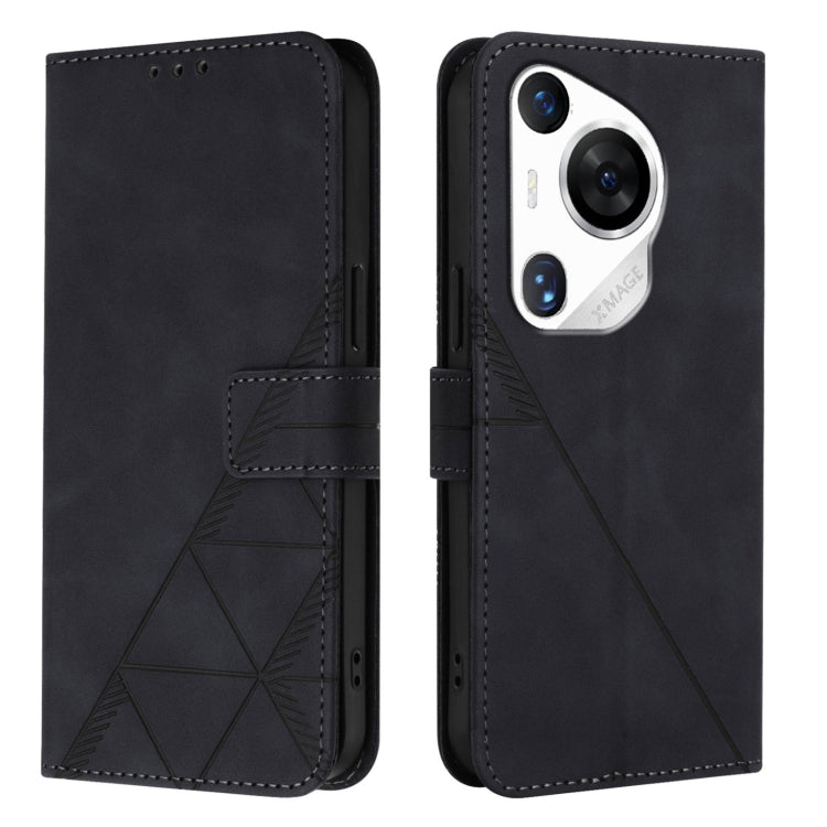 For Huawei Pura 70 Pro Crossbody 3D Embossed Flip Leather Phone Case(Black) - Huawei Cases by PMC Jewellery | Online Shopping South Africa | PMC Jewellery | Buy Now Pay Later Mobicred