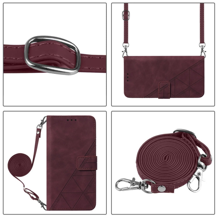 For Huawei Pura 70 Pro Crossbody 3D Embossed Flip Leather Phone Case(Wine Red) - Huawei Cases by PMC Jewellery | Online Shopping South Africa | PMC Jewellery | Buy Now Pay Later Mobicred