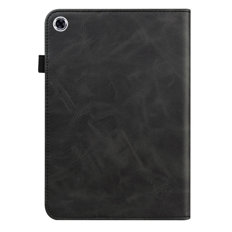 For Samsung Galaxy Tab A9 Solid Color Stripe Embossed Leather Tablet Case(Black) - free shipping - PMC TechLife - Order now!