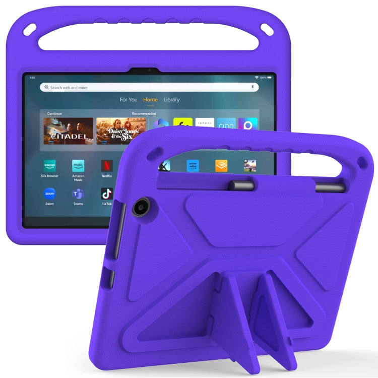 For Amazon Kindle Fire Max 11 Handle EVA Shockproof Tablet Case with Holder(Purple) - Amazon by PMC TechLife | Online Shopping South Africa | PMC TechLife | Buy Now Pay Later Mobicred