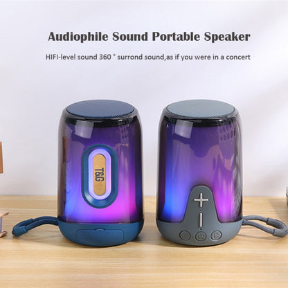 T&G TG-652 Portable RGB Light Transparent Bluetooth Speaker(Grey) - Desktop Speaker by T&G | Online Shopping South Africa | PMC Jewellery | Buy Now Pay Later Mobicred