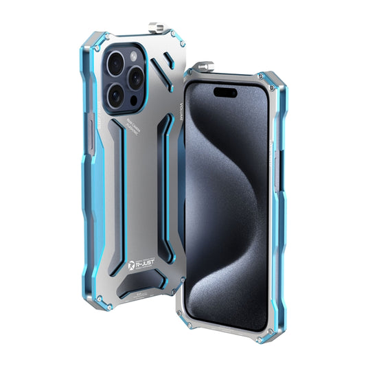 For iPhone 15 Pro R-JUST RJ17 Shockproof Armor Metal Phone Case(Blue) - iPhone 15 Pro Cases by R-JUST | Online Shopping South Africa | PMC Jewellery