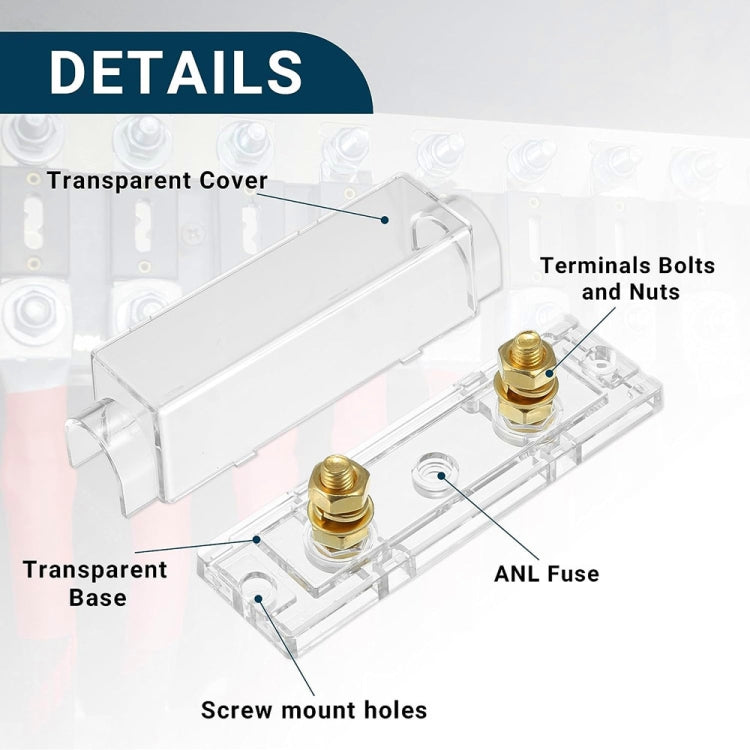 3 in 1 ANL Car Audio Modified Fuse Holder with 200A Fuse, Current:250A - Fuse by PMC Jewellery | Online Shopping South Africa | PMC Jewellery | Buy Now Pay Later Mobicred