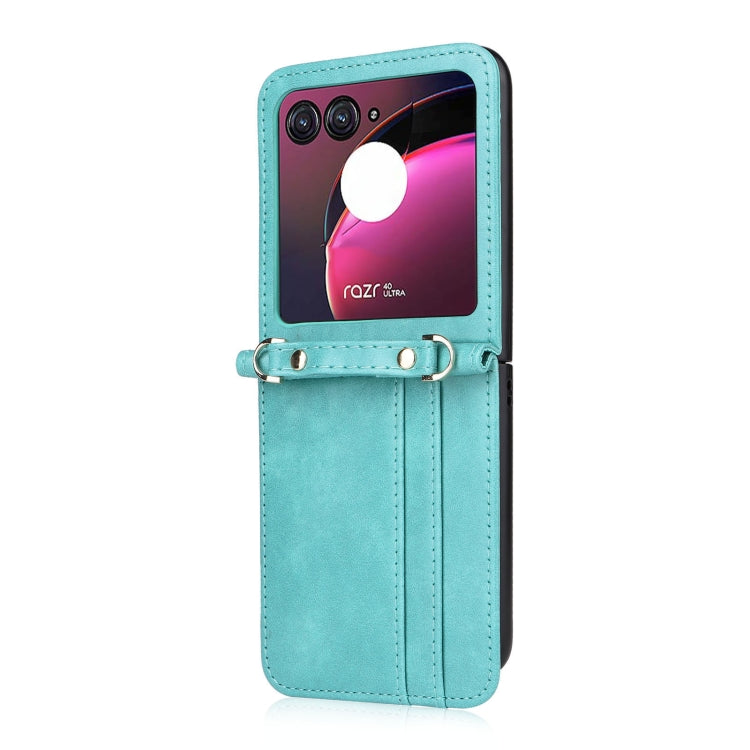 For Motorola Razr 40 Ultra Crossbody Card Slot Leather Phone Case(Mint Green) - Motorola Cases by PMC Jewellery | Online Shopping South Africa | PMC Jewellery | Buy Now Pay Later Mobicred