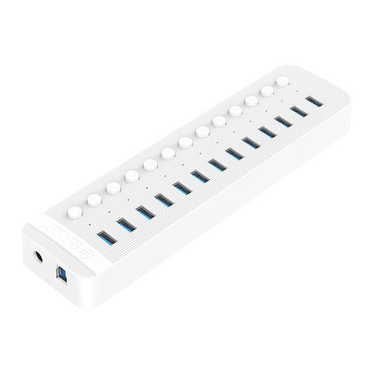 ORICO CT2U3-13AB Plastic Stripes 13 Ports USB 3.0 HUB with Individual Switches, Plug:US Plug(White) - USB 3.0 HUB by ORICO | Online Shopping South Africa | PMC Jewellery | Buy Now Pay Later Mobicred