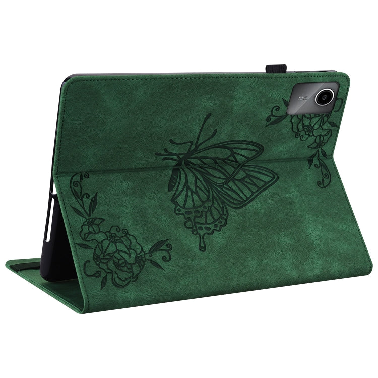 For Lenovo Tab M11/Xiaoxin Pad 11 2024 Butterfly Flower Embossed Leather Tablet Case(Green) - free shipping - PMC Jewellery - Order now!