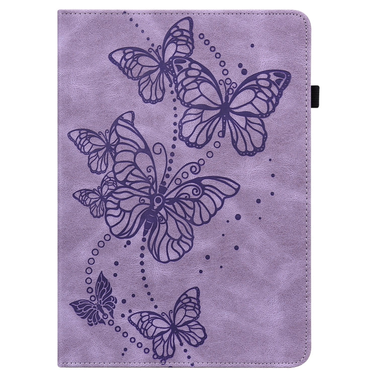 For Samsung Galaxy Tab S9 Embossed Butterfly Pattern Horizontal Flip Leather Tablet Case(Purple) - Galaxy Tab S9 Cases by PMC Jewellery | Online Shopping South Africa | PMC Jewellery | Buy Now Pay Later Mobicred