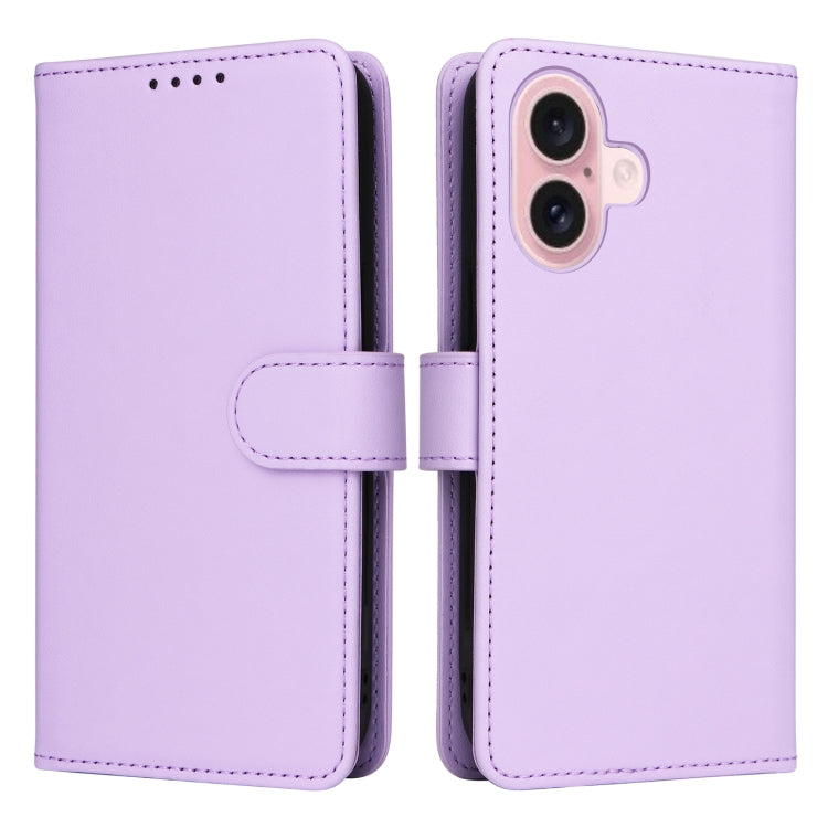 For iPhone 16 Plus BETOPNICE BN-005 2 in 1 Detachable Imitate Genuine Leather Phone Case(Light Purple) - iPhone 16 Plus Cases by BETOPNICE | Online Shopping South Africa | PMC Jewellery | Buy Now Pay Later Mobicred