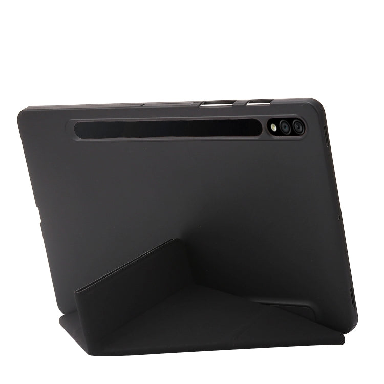 For Samsung Galaxy Tab S9 Deformation Silicone Leather Tablet Case(Black) - Galaxy Tab S9 Cases by PMC TechLife | Online Shopping South Africa | PMC TechLife