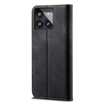 For Xiaomi Redmi K70/K70 Pro Denim Texture Casual Style Horizontal Flip Leather Case(Black) - K70 Pro Cases by PMC Jewellery | Online Shopping South Africa | PMC Jewellery | Buy Now Pay Later Mobicred