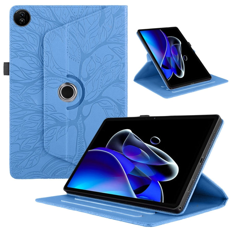 For Realme Pad 2 Tree Life Embossed Rotation Leather Tablet Case(Blue) - Realme by PMC TechLife | Online Shopping South Africa | PMC TechLife | Buy Now Pay Later Mobicred