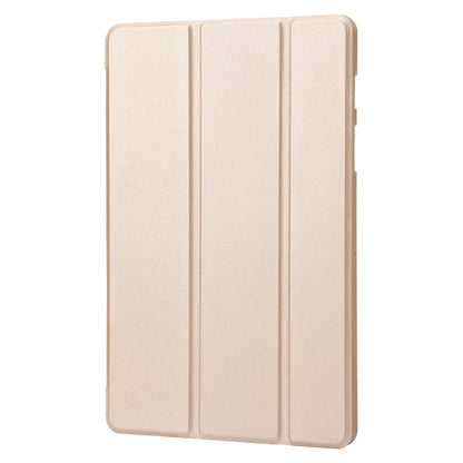 For Samsung Galaxy Tab S9+ / S10+ 3-Fold Holder Silicone Leather Tablet Case(Gold) - Galaxy Tab S9+ Cases by PMC Jewellery | Online Shopping South Africa | PMC Jewellery | Buy Now Pay Later Mobicred