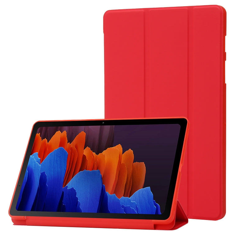 For Samsung Galaxy Tab S9+ / S10+ 3-Fold Holder Silicone Leather Tablet Case(Red) - Galaxy Tab S9+ Cases by PMC Jewellery | Online Shopping South Africa | PMC Jewellery | Buy Now Pay Later Mobicred