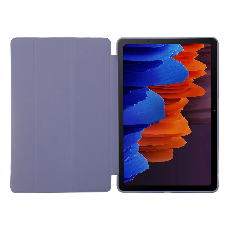 For Samsung Galaxy Tab S9+ / S10+ 3-Fold Holder Silicone Leather Tablet Case(Purple) - Galaxy Tab S9+ Cases by PMC Jewellery | Online Shopping South Africa | PMC Jewellery | Buy Now Pay Later Mobicred