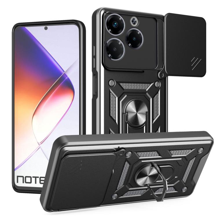 For Infinix Note 40X 5G Sliding Camera Cover Design TPU+PC Phone Case(Black) - free shipping - PMC TechLife - Order now!