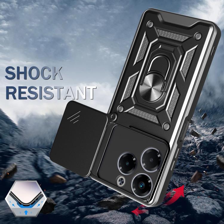 For Infinix Note 40X 5G Sliding Camera Cover Design TPU+PC Phone Case(Black) - free shipping - PMC TechLife - Order now!