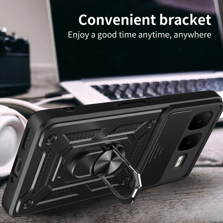 For Infinix Smart 10 Plus 4G Sliding Camera Cover Design TPU+PC Phone Case(Black) - free shipping - PMC TechLife - Order now!
