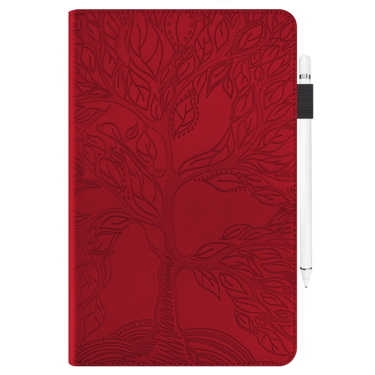 For Honor Pad X9 / X8 Pro Tree Life Series Embossed Leather Tablet Case(Red) - Honor by PMC TechLife | Online Shopping South Africa | PMC TechLife | Buy Now Pay Later Mobicred